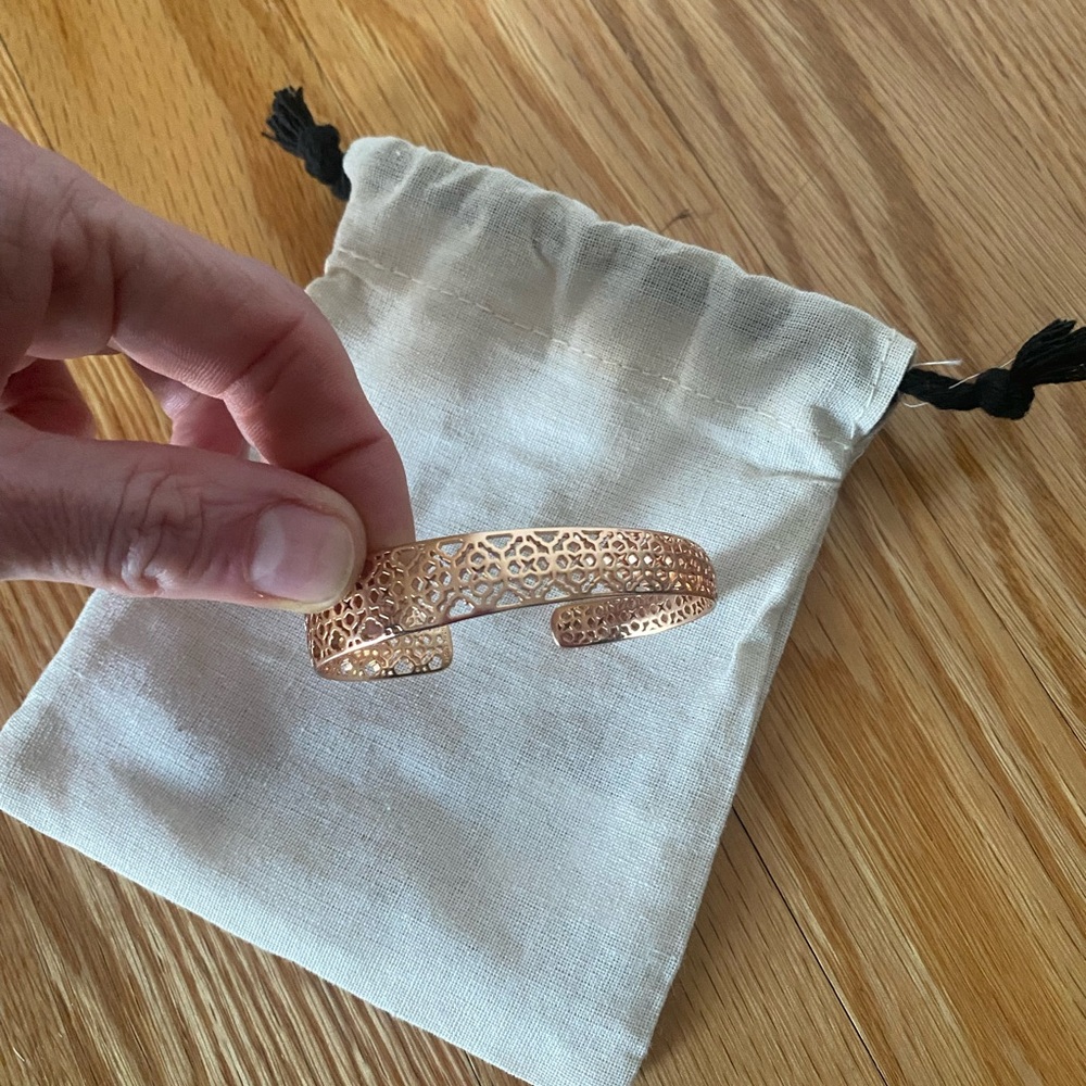 Kendra Scott Rose Gold Filigree Open Cuff Bracelet